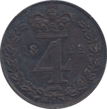 1822 MAUNDY FOURPENCE ( AUNC )