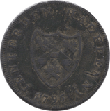 1796 HALFPENNY TOKEN KENT TEWKESBURY SHIELD OF ARMS HORSE AND CART DH42 ( REF 212 )