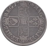 1708 HALFCROWN E BELOW BUST  ( FINE )