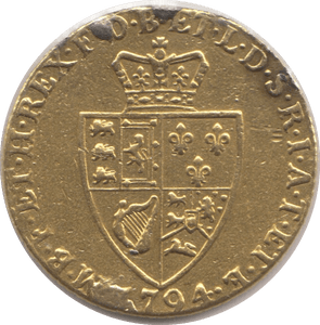 1794 GOLD ONE GUINEA ( GF ) GEORGE III EX JEWELLERY