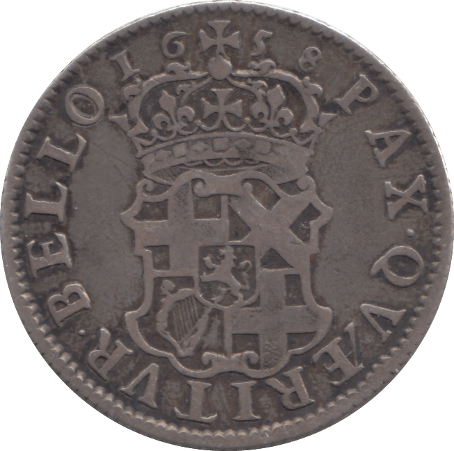 1658 SILVER SHILLING CROMWELL SPINK 3228