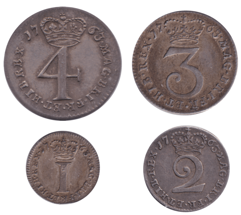 1763 MAUNDY SET GEORGE III