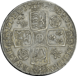 1720 / 18 CROWN ( GVF ) ROSE AND PLUMES EDGE SEXTO GEORGE I