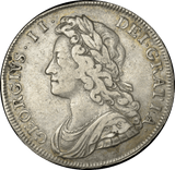 1732 HALFCROWN ( GVF ) ROSES AND PLUMES EDGE SEXTO GEORGE II