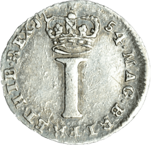 1732 MAUNDY ONE PENNY ( EF ) GEORGE II