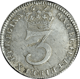 1691 MAUNDY THREEPENCE ( VF ) SECOND BUST