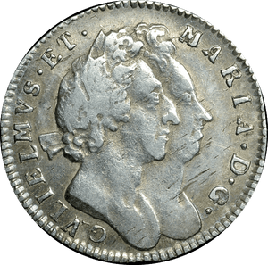 1691 MAUNDY THREEPENCE ( VF ) SECOND BUST
