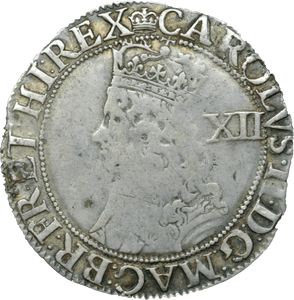 1660 - 85 SILVER SHILLING THIRD ISSUE CROWN CHARLES II REF 108