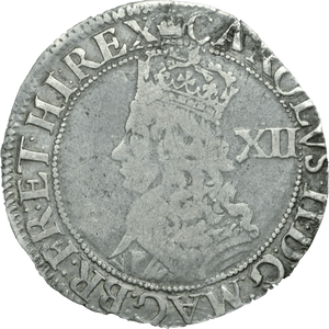 1660 - 85 SILVER SHILLING THIRD ISSUE CROWN CHARLES II REF 107