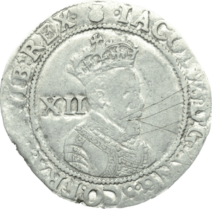 1603 - 25 SILVER SHILLING JAMES 1ST SECOND BUST REF 105