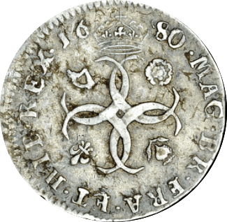 1680 MAUNDY FOURPENCE ( VF )