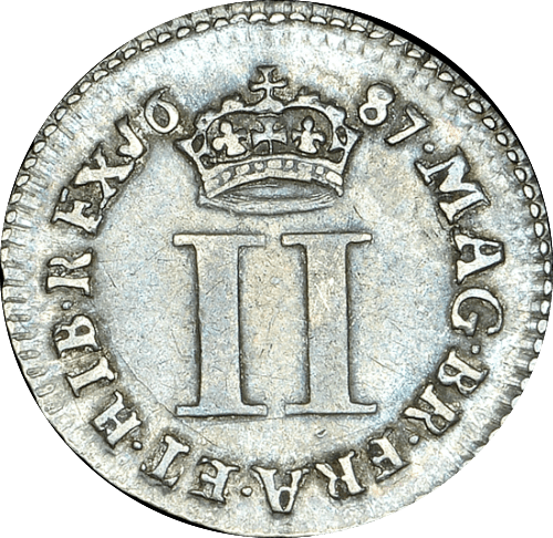 1687 MAUNDY TWOPENCE ( VF ) JAMES II