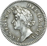 1687 / 6 MAUNDY FOURPENCE ( VF ) JAMES II