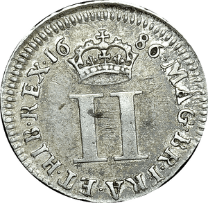 1686 MAUNDY TWOPENCE ( VF ) JAMES II