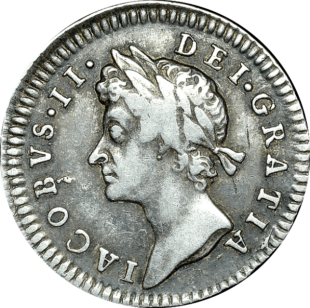 1686 MAUNDY THREEPENCE ( GF ) JAMES II
