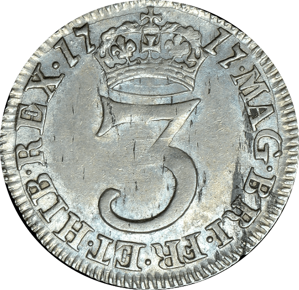 1717 MAUNDY THREEPENCE ( GVF )