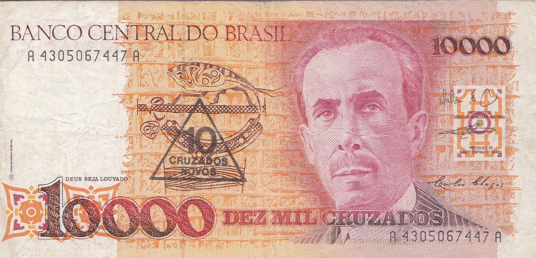 10000 CRUZADOS BANKNOTE BRAZIL ( REF 231 ) - Cambridgeshire Coins ...