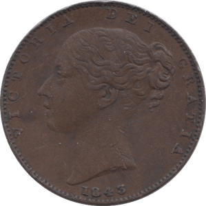 1843 FARTHING ( EF ) 3 - Farthing - Cambridgeshire Coins