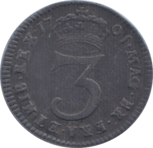 1701 MAUNDY THREEPENCE ( GVF ) 1