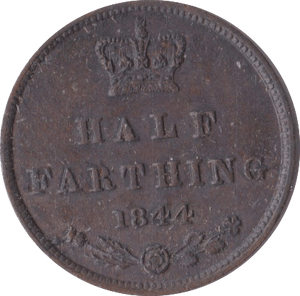 1844 HALF FARTHING ( GVF ) - Half Farthing - Cambridgeshire Coins