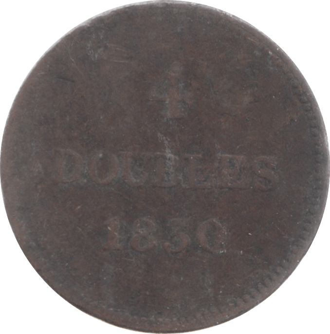 1830 GUERNSEY 4 DOUBLES - WORLD COINS - Cambridgeshire Coins