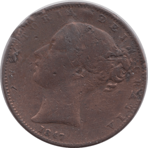 1847 FARTHING ( FAIR ) - Farthing - Cambridgeshire Coins
