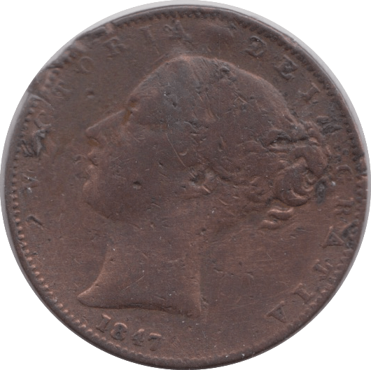 1847 FARTHING ( FAIR ) - Farthing - Cambridgeshire Coins