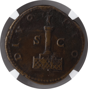AD 138-161 ROMAN EMPIRE ANTONINUS PLUS AE SESTERTIUS POSTHUMOUS ISSUE (NGC) CH F - NGC CERTIFIED COINS - Cambridgeshire Coins