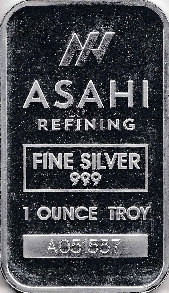 ASAHI REFINING SILVER BULLION 32G 999.9 BAR - SILVER BARS - Cambridgeshire Coins