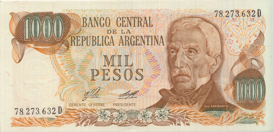 BANK OF ARGENTINA 1000 PESOS BANKNOTE REF 1307 - World Banknotes - Cambridgeshire Coins
