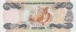 BANK OF BAHAMAS 50 CENTS BANKNOTE REF 1521 - World Banknotes - Cambridgeshire Coins