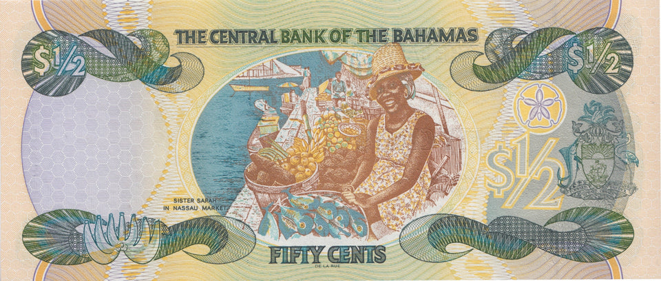 BANK OF BAHAMAS 50 CENTS BANKNOTE REF 1522 - World Banknotes - Cambridgeshire Coins