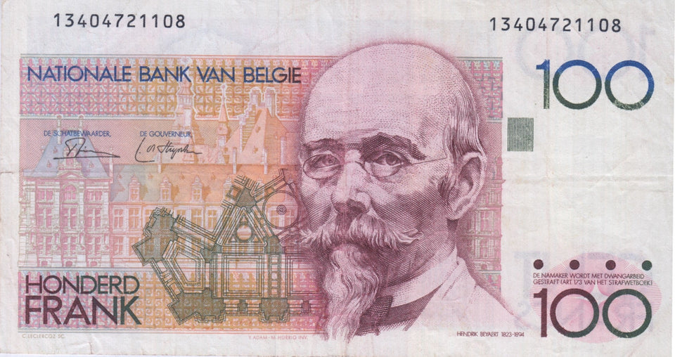 BANK OF BELGIUM 100 FRANCS BANKNOTE REF 1463 - World Banknotes - Cambridgeshire Coins