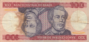 BANK OF BRAZIL 100 CRUZEIROS BANKNOTE REF 1308 - World Banknotes - Cambridgeshire Coins