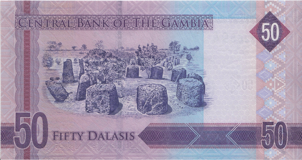 BANK OF GAMBIA FIFTY DALASIS BANKNOTE REF 1514 - World Banknotes - Cambridgeshire Coins