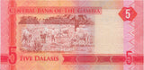 BANK OF GAMBIA FIVE DALASIS BANKNOTE REF 1511 - World Banknotes - Cambridgeshire Coins