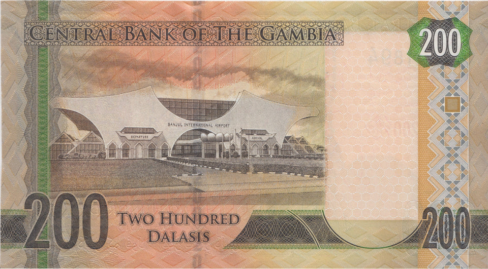 BANK OF GAMBIA ONE 200 DALASIS BANKNOTE REF 1516 - World Banknotes - Cambridgeshire Coins