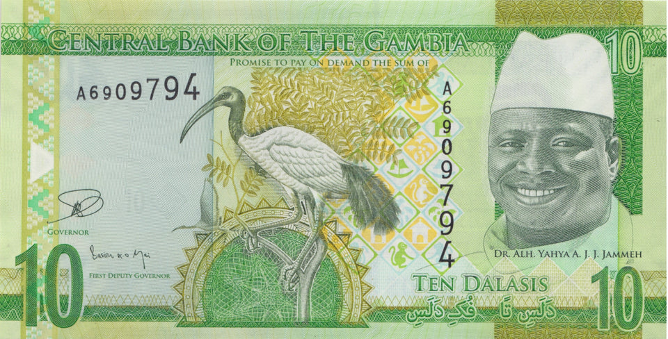 BANK OF GAMBIA TEN DALASIS BANKNOTE REF 1512 - World Banknotes - Cambridgeshire Coins