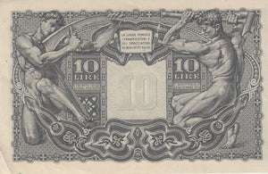 BANK OF ITALY TEN LIRE BANKNOTE REF 1256 - World Banknotes - Cambridgeshire Coins