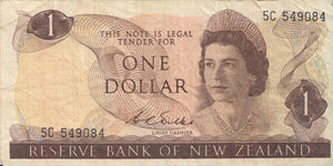 BANK OF NEW ZEALAND ONE DOLLAR BANKNOTE REF 1282 - World Banknotes - Cambridgeshire Coins