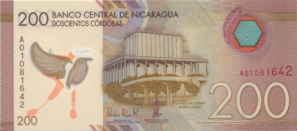 BANK OF NICARAGUA 200 CORDOBAS BANKNOTE REF 1544 - World Banknotes - Cambridgeshire Coins