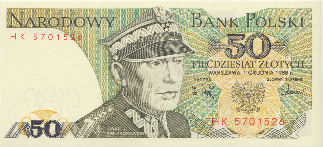 BANK OF POLAND 50 ZLOTY BANKNOTE REF 1562 - World Banknotes - Cambridgeshire Coins