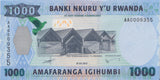 BANK OF RWANDA 1000 FRANCS BANKNOTE REF 1546 - World Banknotes - Cambridgeshire Coins
