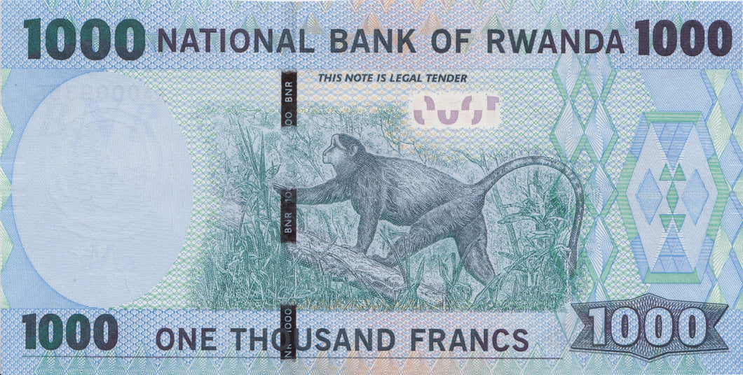 BANK OF RWANDA 1000 FRANCS BANKNOTE REF 1546 - World Banknotes - Cambridgeshire Coins