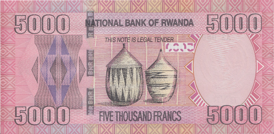 BANK OF RWANDA 5000 FRANCS BANKNOTE REF 1548 - World Banknotes - Cambridgeshire Coins