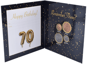 Birthday Coin Year Gift Card Including Coins 70th Birthday - Gift Ideas - Cambridgeshire Coins