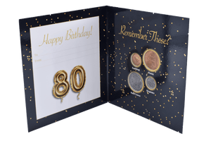 Birthday Coin Year Gift Card Including Coins 80th Birthday - Gift Ideas - Cambridgeshire Coins