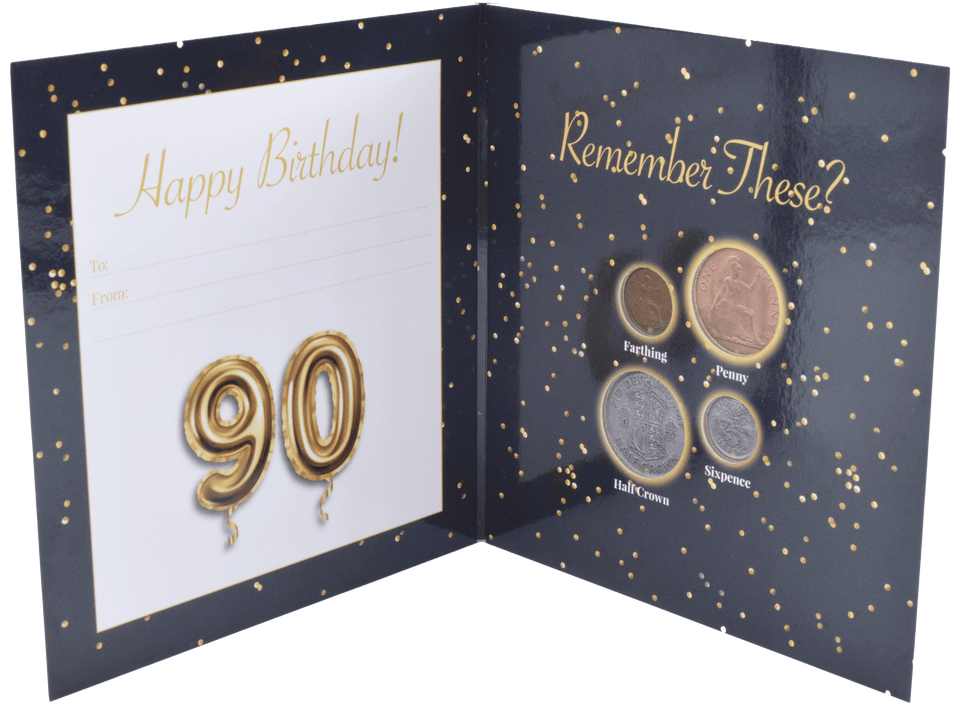 Birthday Coin Year Gift Card Including Coins 90th Birthday - Gift Ideas - Cambridgeshire Coins