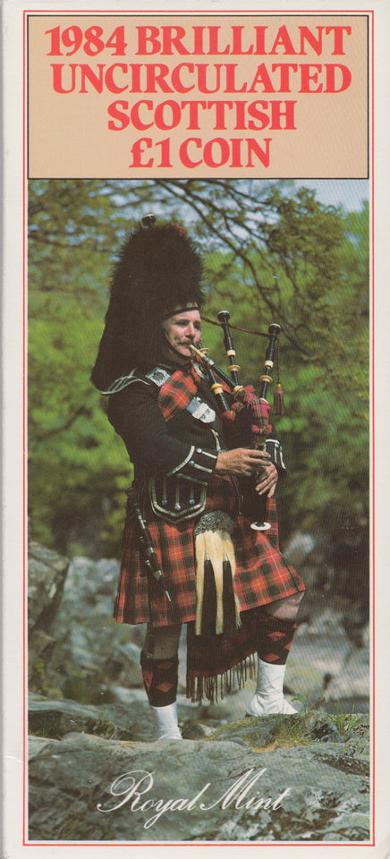Brilliant Uncirculated £1 Coin Presentation Pack Scotland 1984 - £1 BU PACK - Cambridgeshire Coins