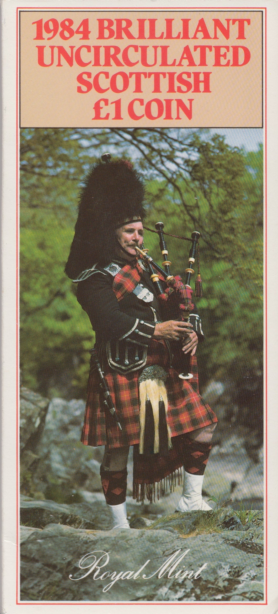 Brilliant Uncirculated £1 Coin Presentation Pack Scotland 1984 - £1 BU PACK - Cambridgeshire Coins